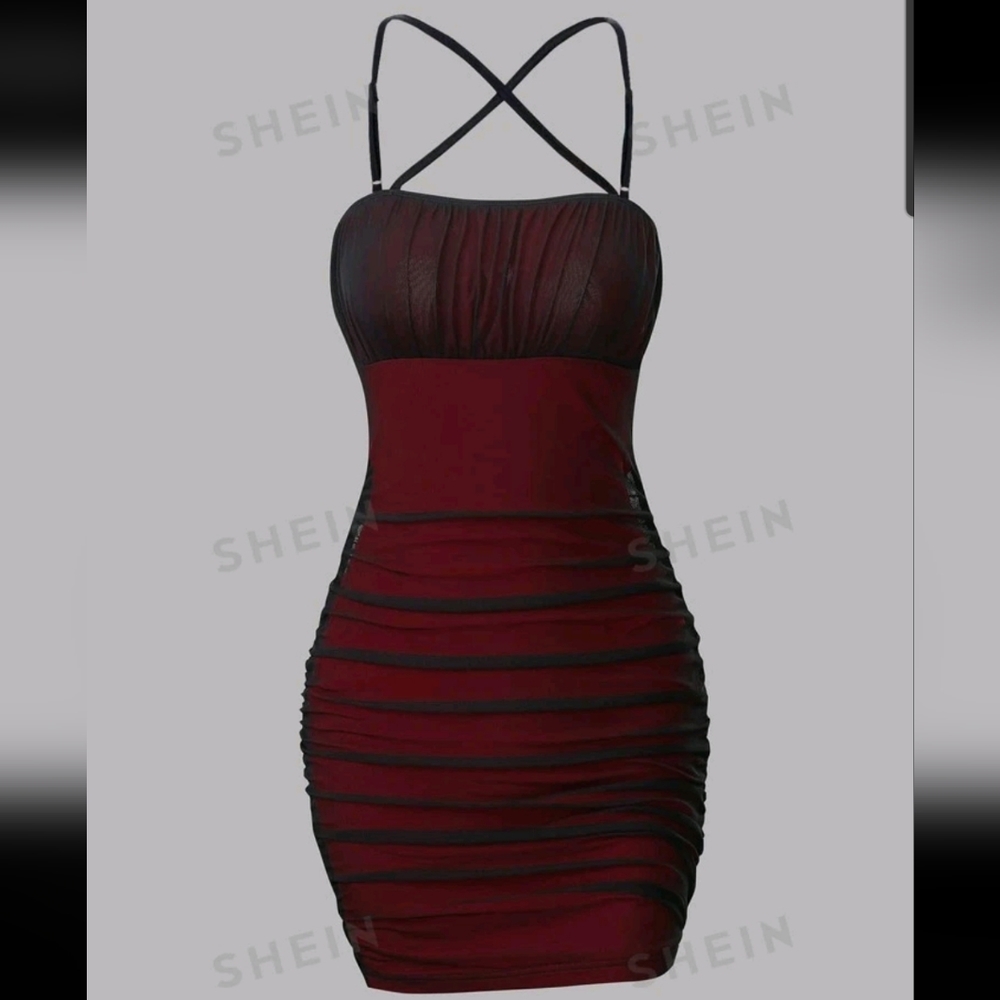 Shein Size XL Red and Black Dress